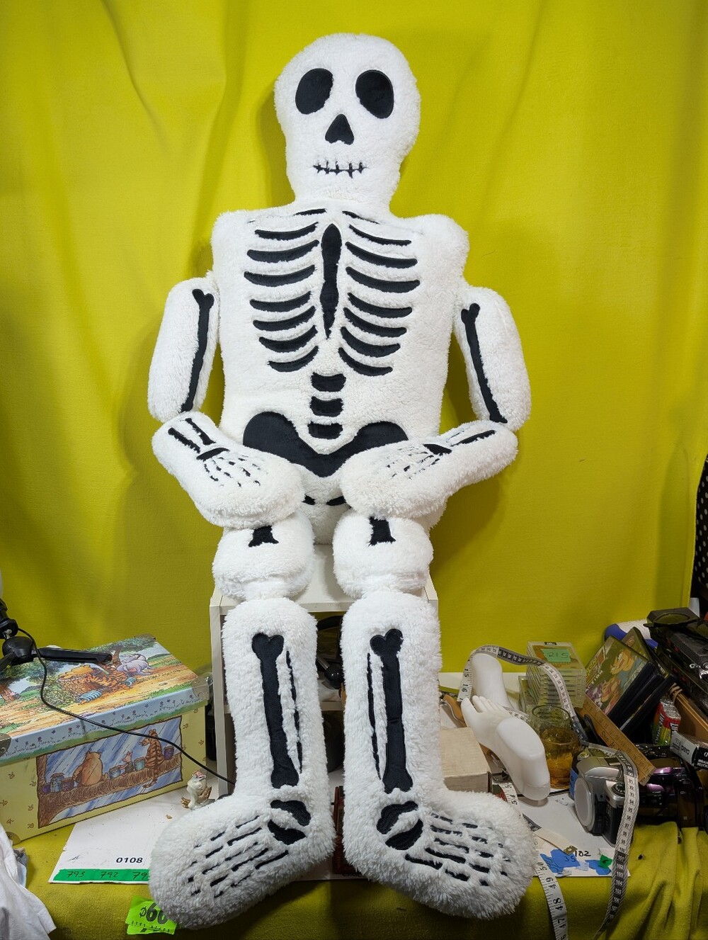 XL Spooky Scary Skeleton Oversized Pillow 5' Halloween Decor Plush 60"x30"